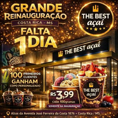 Imagem da notícia The Best Açaí reinaugura neste sábado em Costa Rica e dará brindes para os primeiros clientes